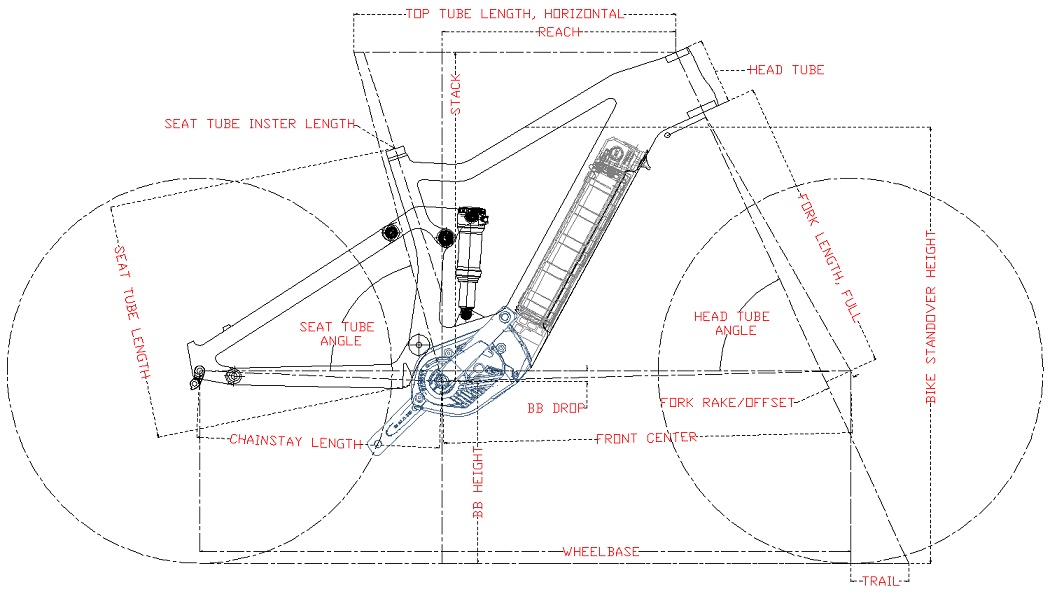 E bike frame geometry and size chart