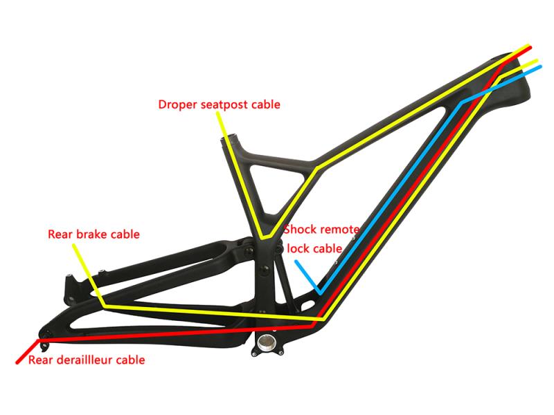 TDC-FS906 Trail mountain bike frame cable routing instruction