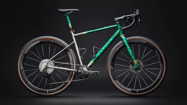 The limited Ribble Gravel Ti 125, Emerald Green Marble, Gold Leaf.