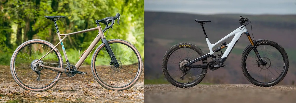 gravel E bike and MTB E bike carbon frames